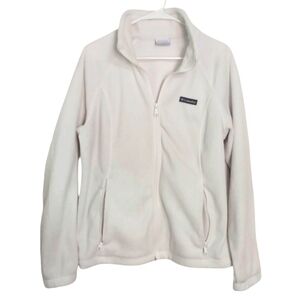 Columbia White Fleece Zip Up Jacket Size X-Large